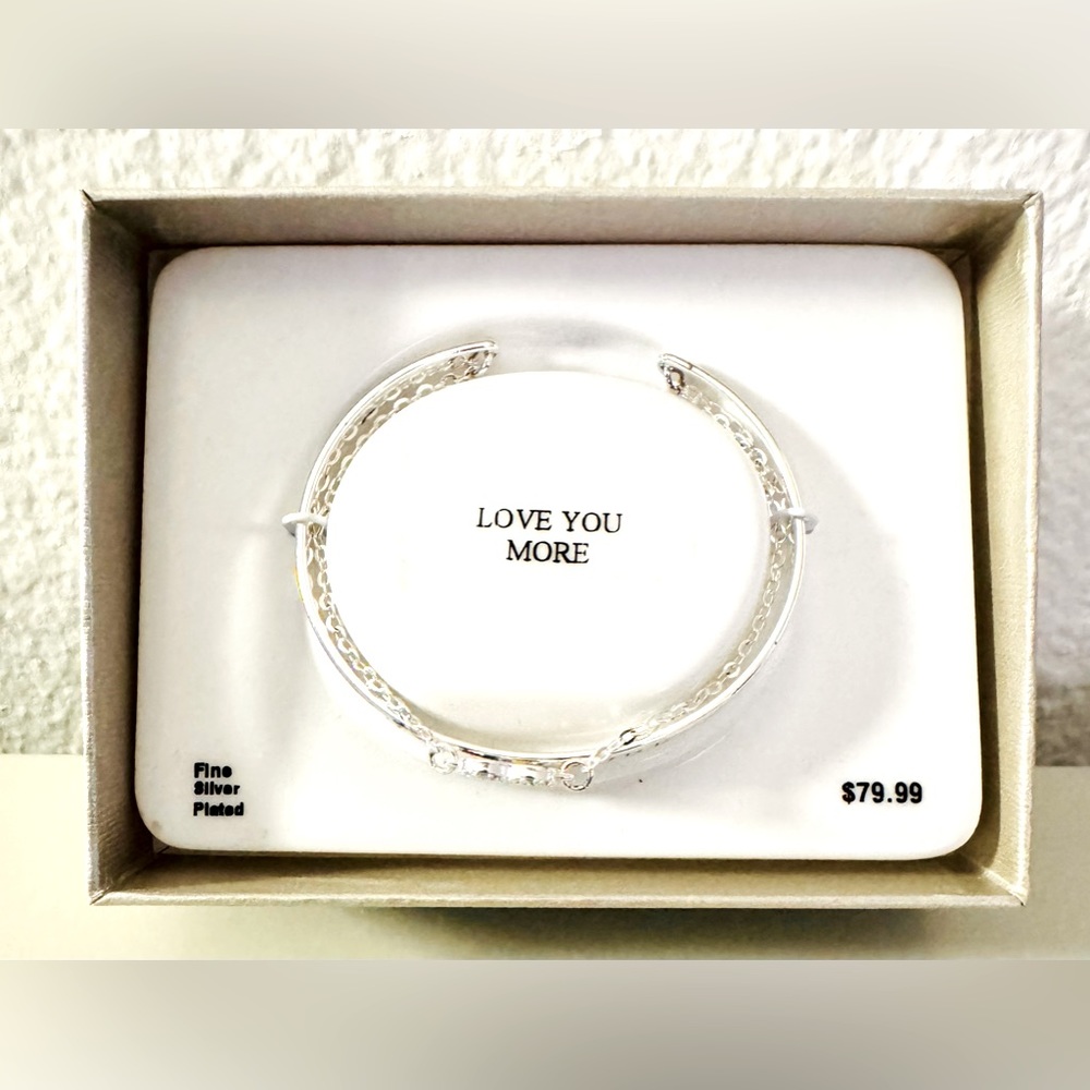 NWT silver plated bracelet w/attached charm, coach charm, & leather purse charm - Picture 2 of 16